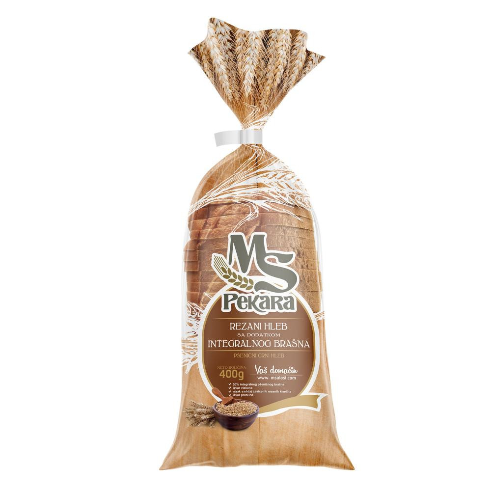 Rezani hleb sa dodatkom integralnog brašna MS 400g